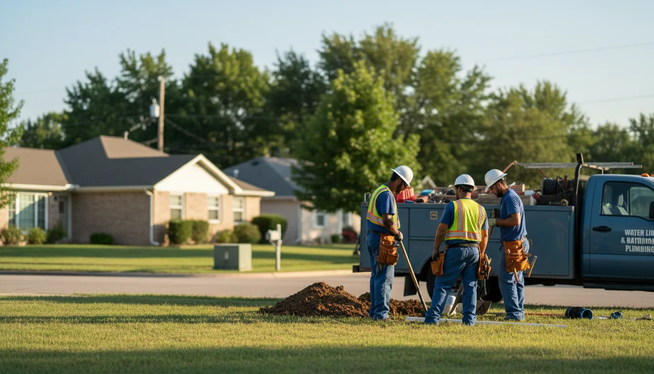 Residential water line and bathroom plumbing service in Harrisville, PA